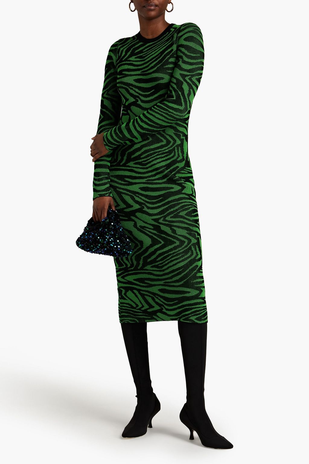 STINE GOYA Chiara ribbed jacquard-knit midi dress
