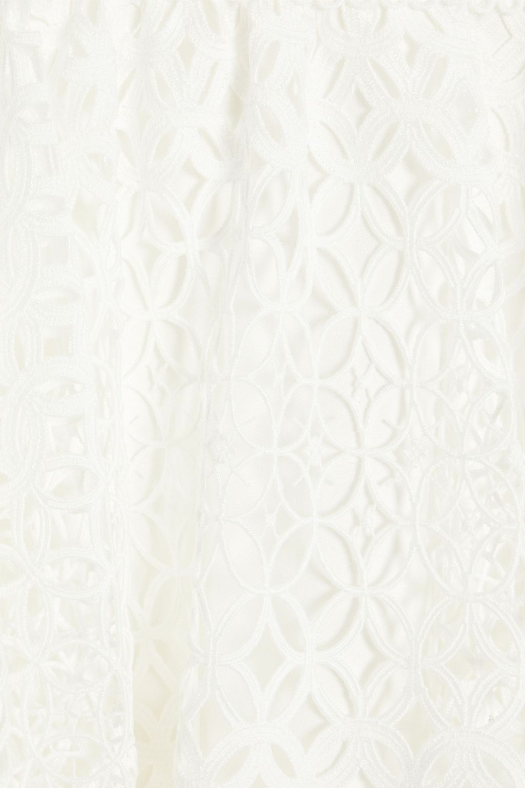 ML MONIQUE LHUILLIER Gathered macramé lace mini dress