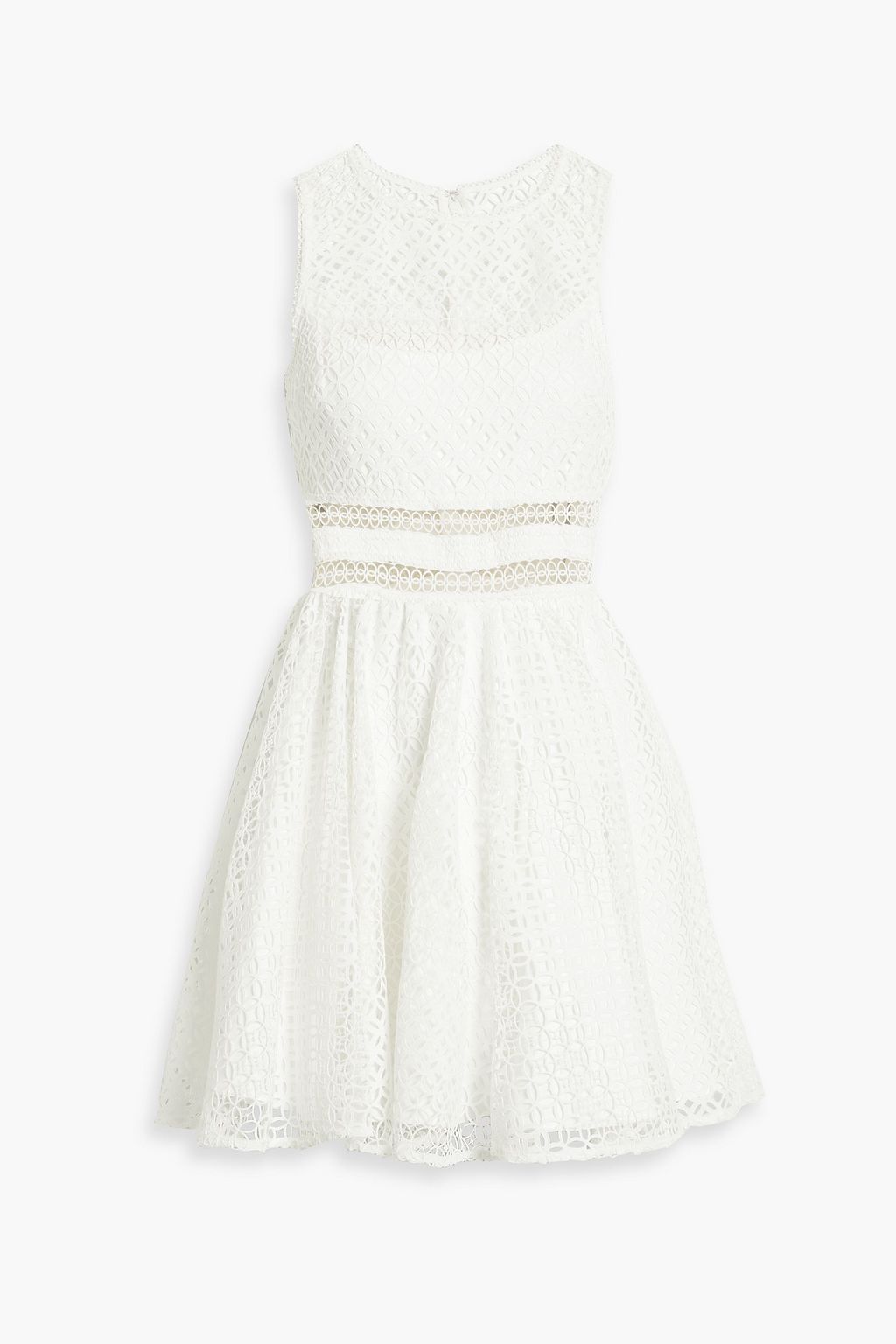 ML MONIQUE LHUILLIER Gathered macramé lace mini dress | THE OUTNET