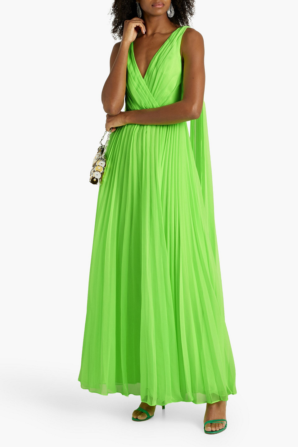 Neon chiffon dress deals