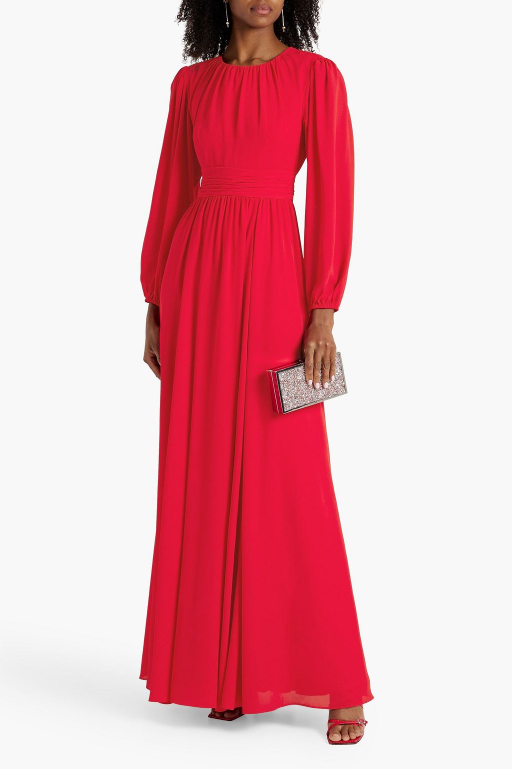 MIKAEL AGHAL Gathered crepe gown