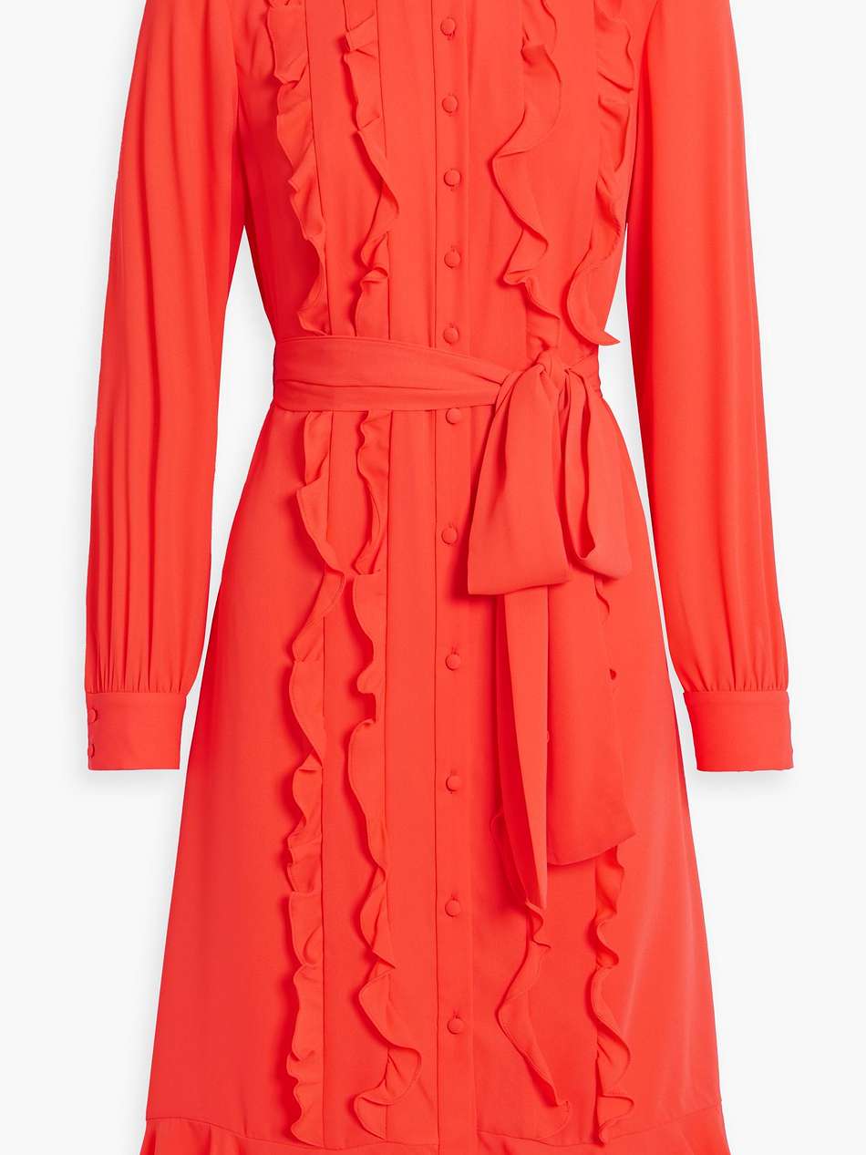 ruffled crepe midi dress