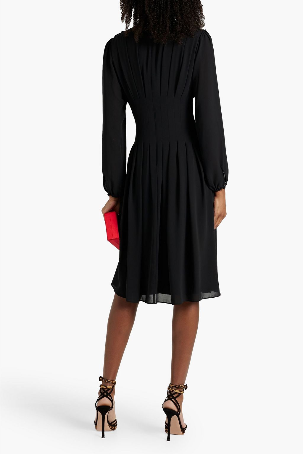 MIKAEL AGHAL Cutout pintucked crepe dress | THE OUTNET