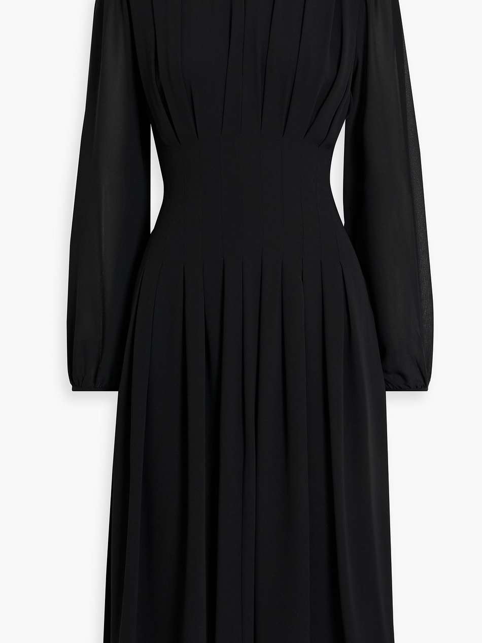 cutout pintucked crepe dress