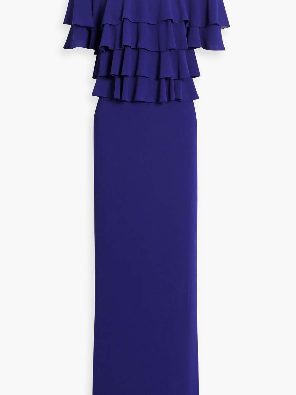 ruffled crepe gown