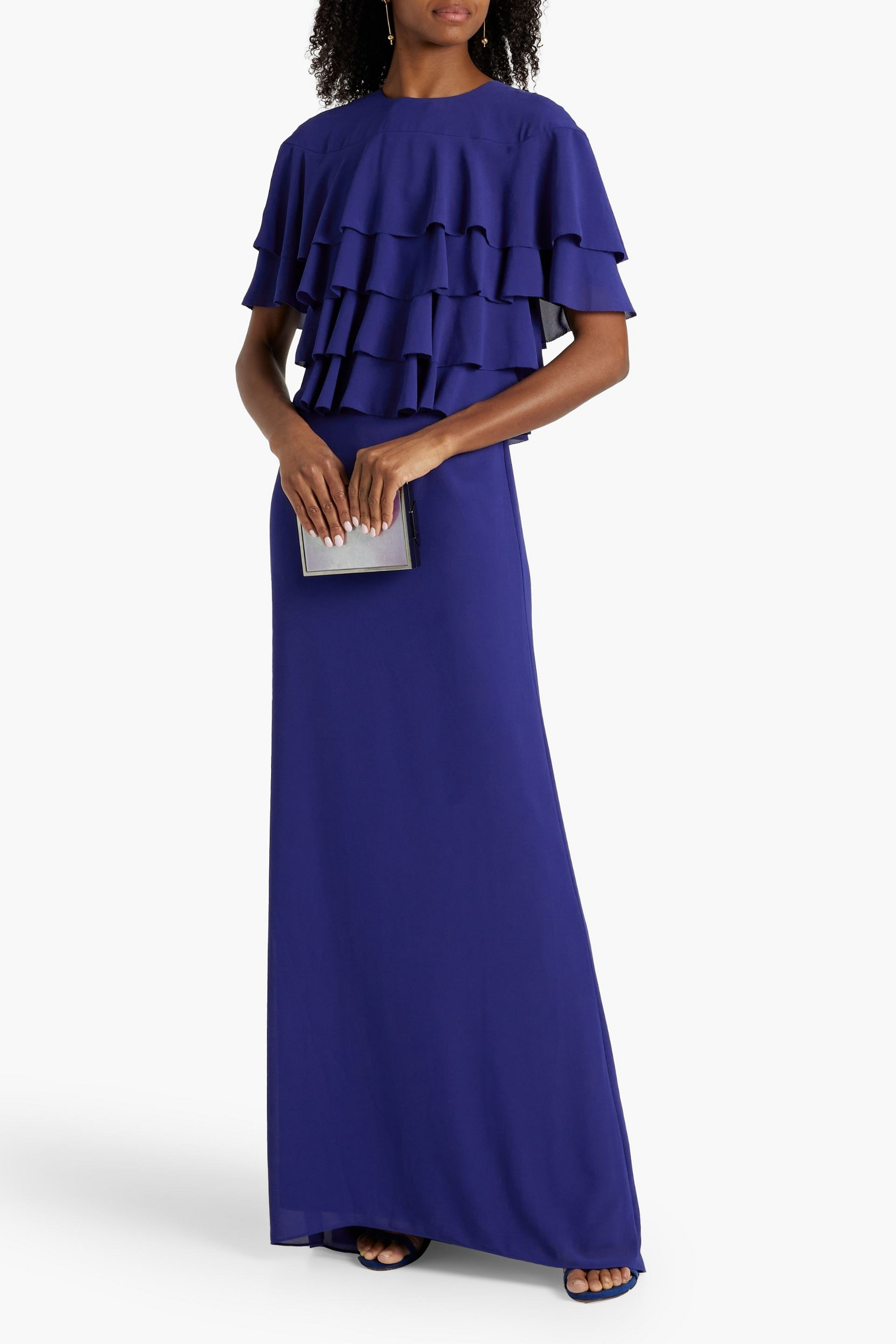 MIKAEL AGHAL Ruffled crepe gown
