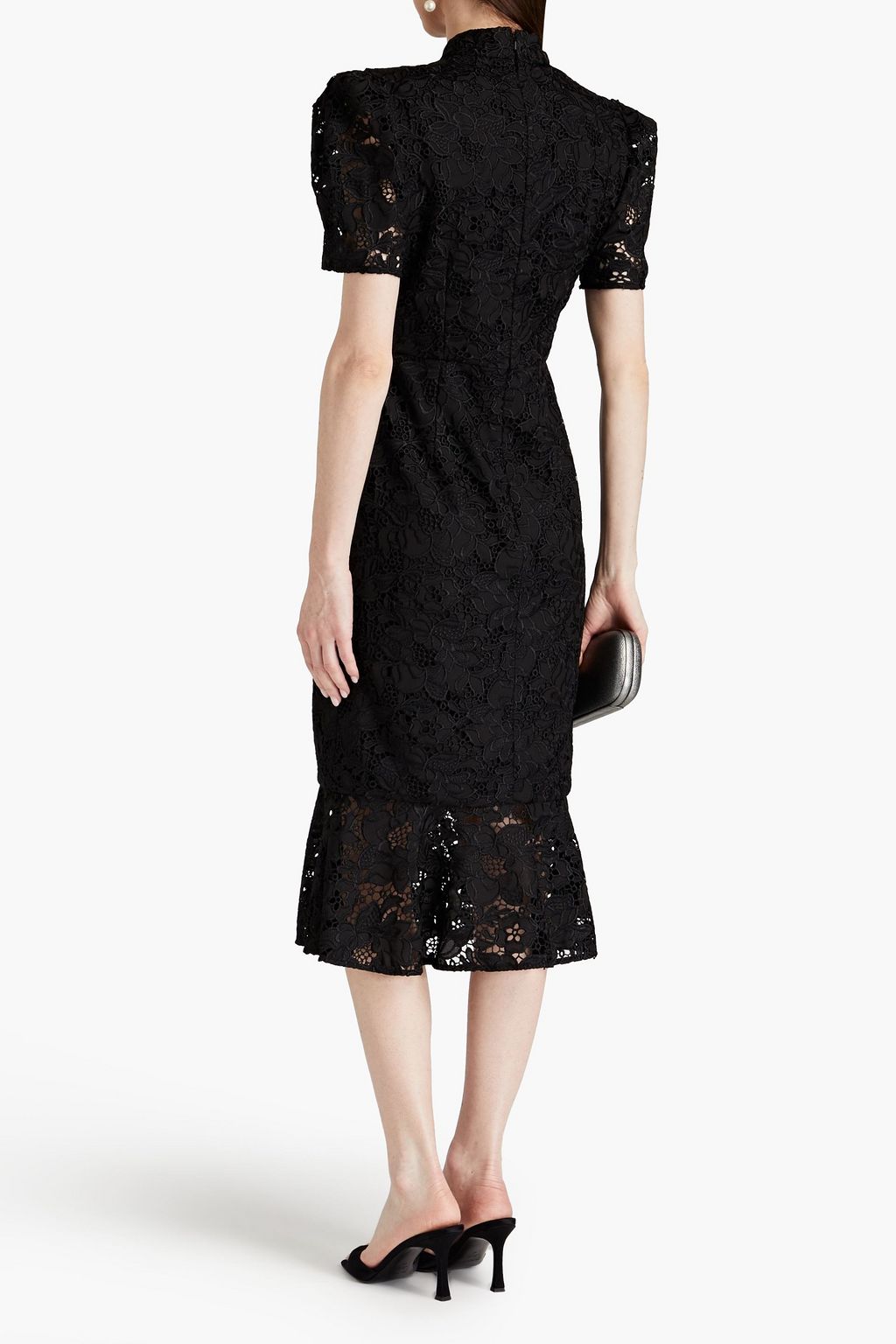 MIKAEL AGHAL Guipure lace and crepe midi dress