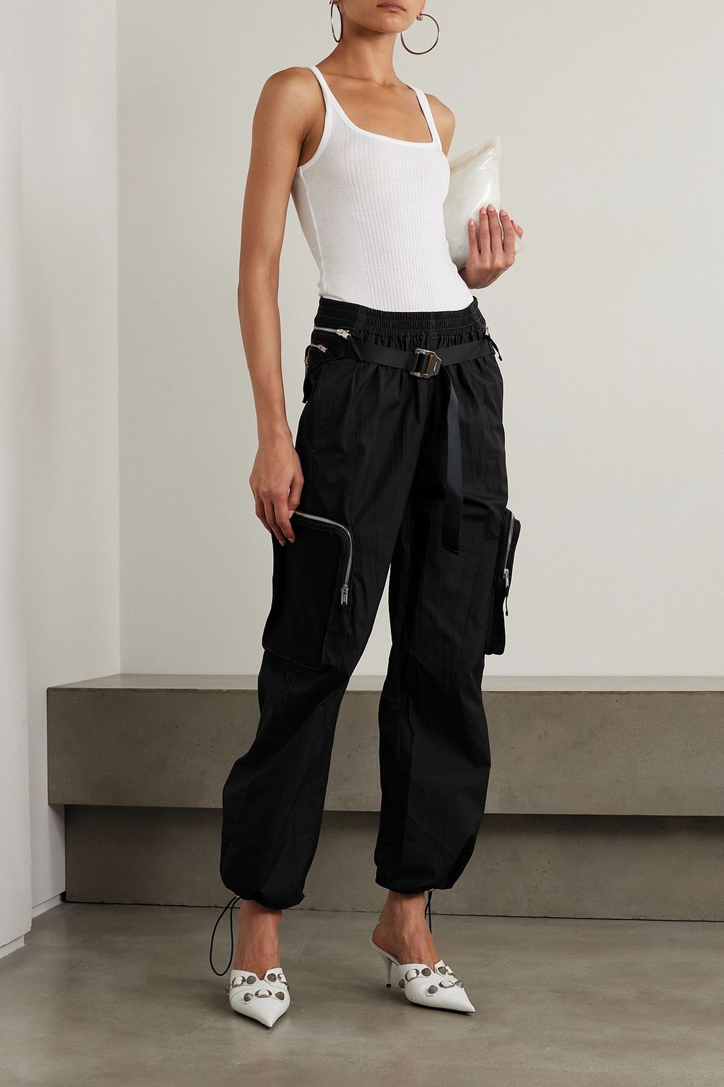 DION LEE Belt Bag cotton-blend cargo pants