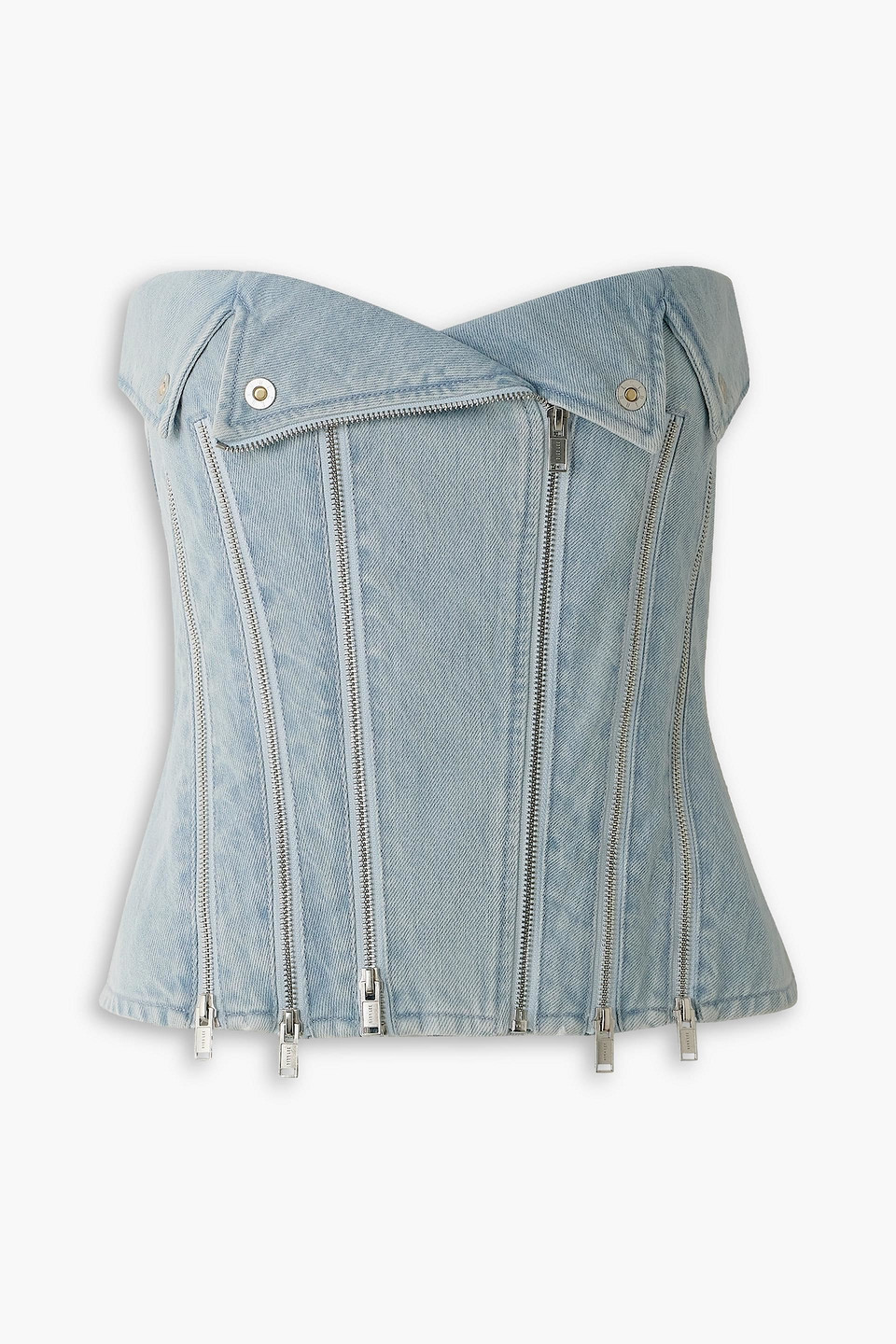 Dion Lee Strapless Denim Top In Light Denim