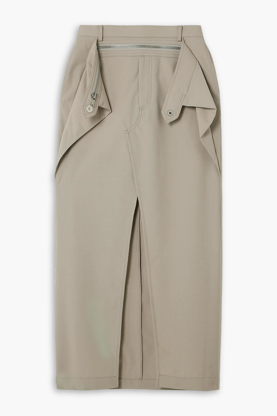 Dion Lee Draped Wool Maxi Skirt In Stone