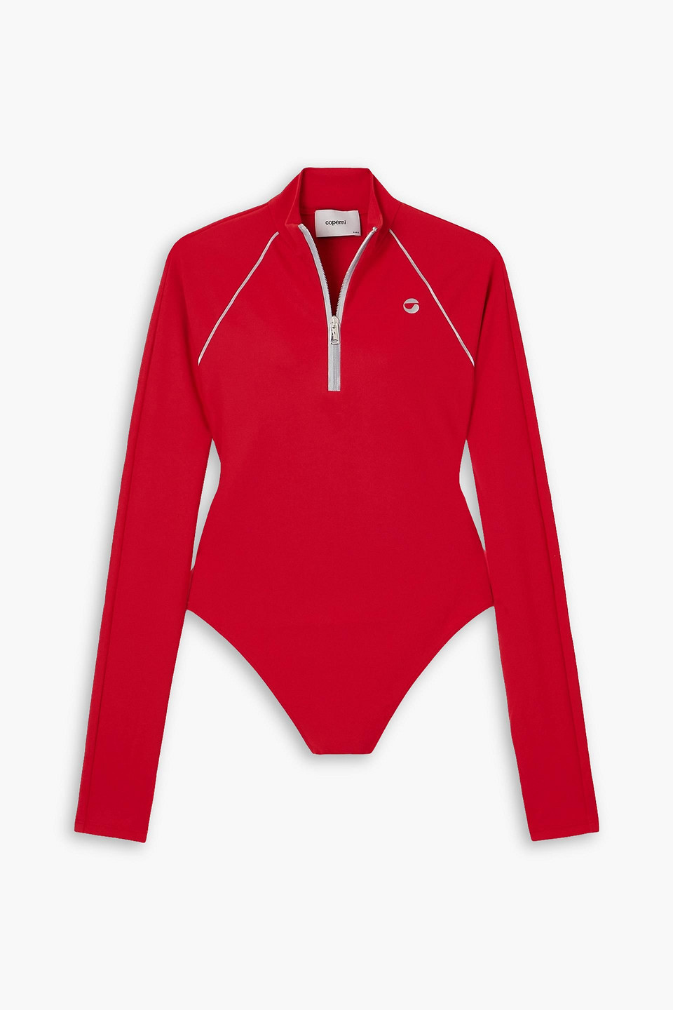 Coperni Stretch-jersey Half-zip Bodysuit In Red