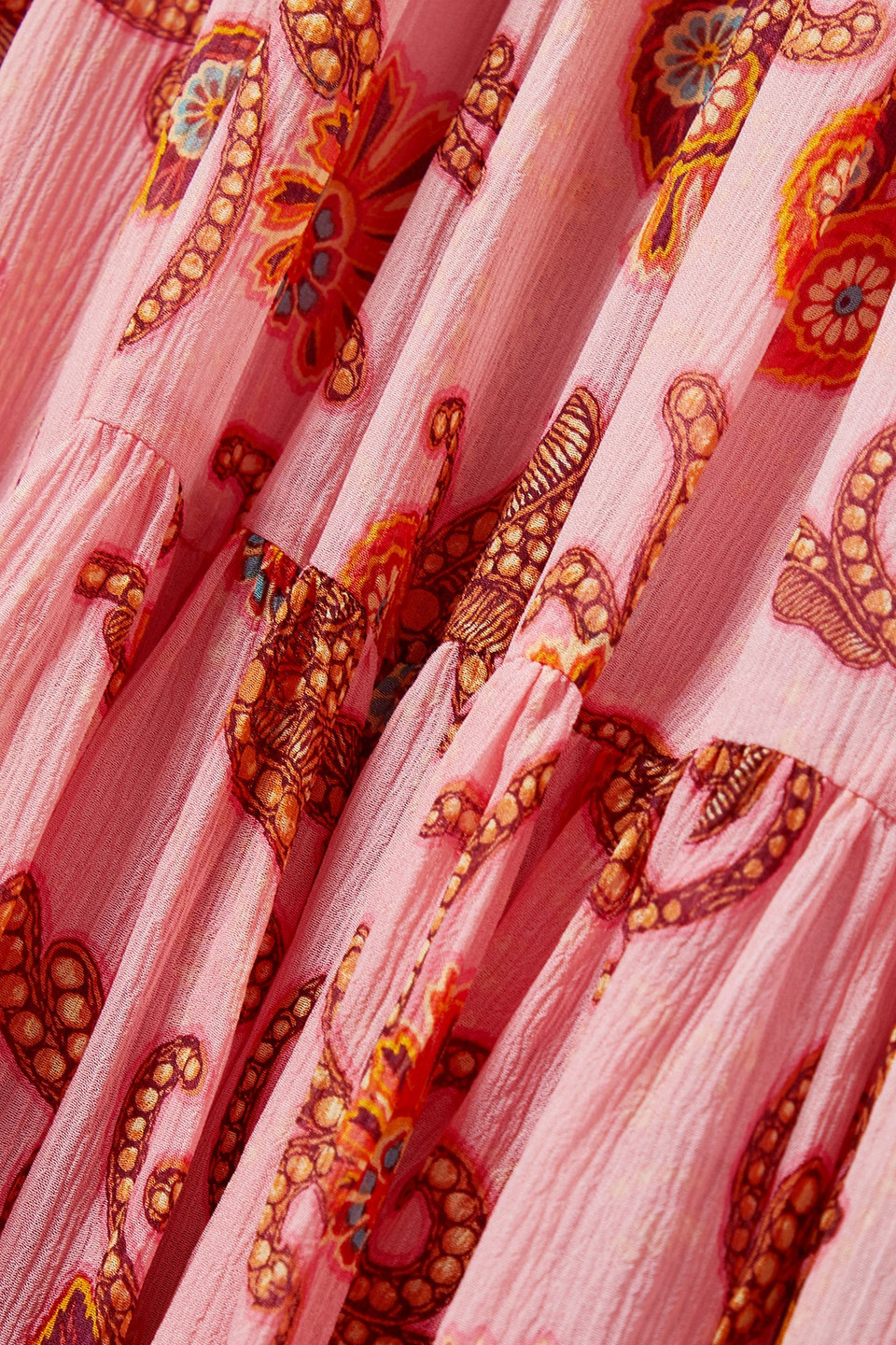 A.l.c Annie Tiered Printed Silk-crepon Maxi Dress In Pink
