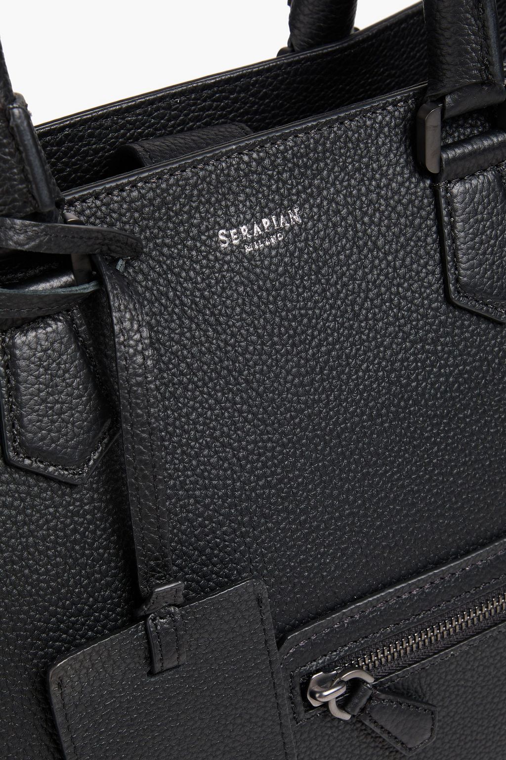 SERAPIAN Sartorial pebbled-leather tote