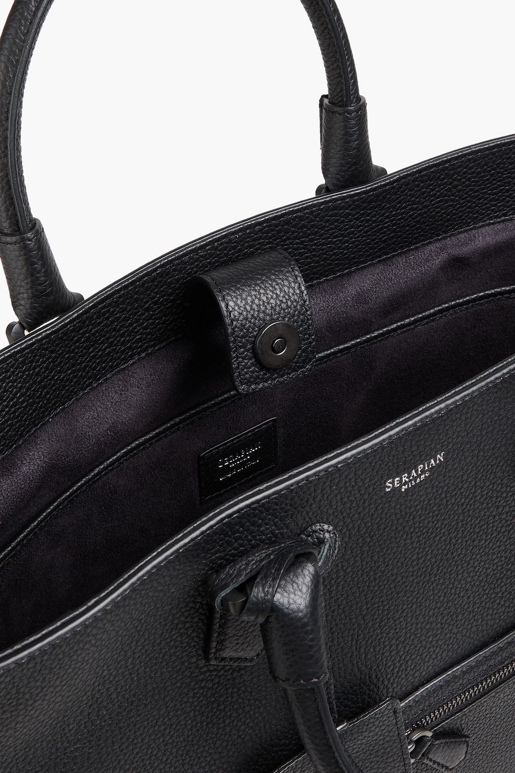 SERAPIAN Sartorial pebbled-leather tote