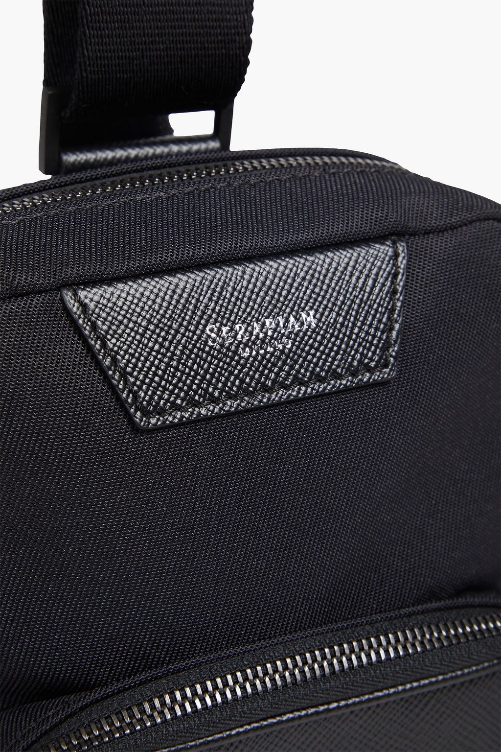 SERAPIAN Leather-trimmed twill messenger bag