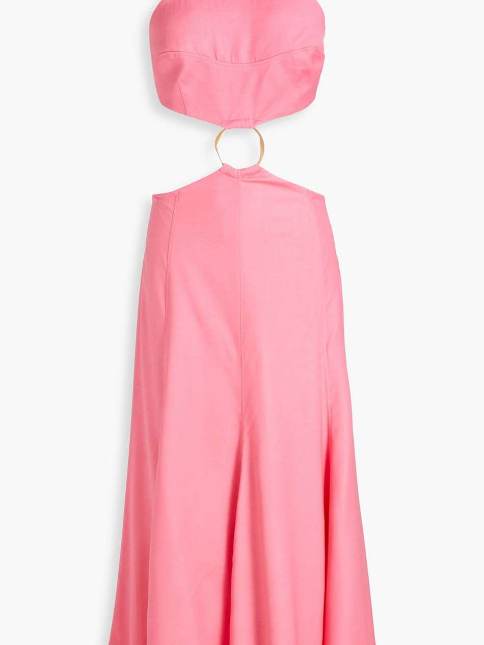nadeesha embellished cutout woven midi dress