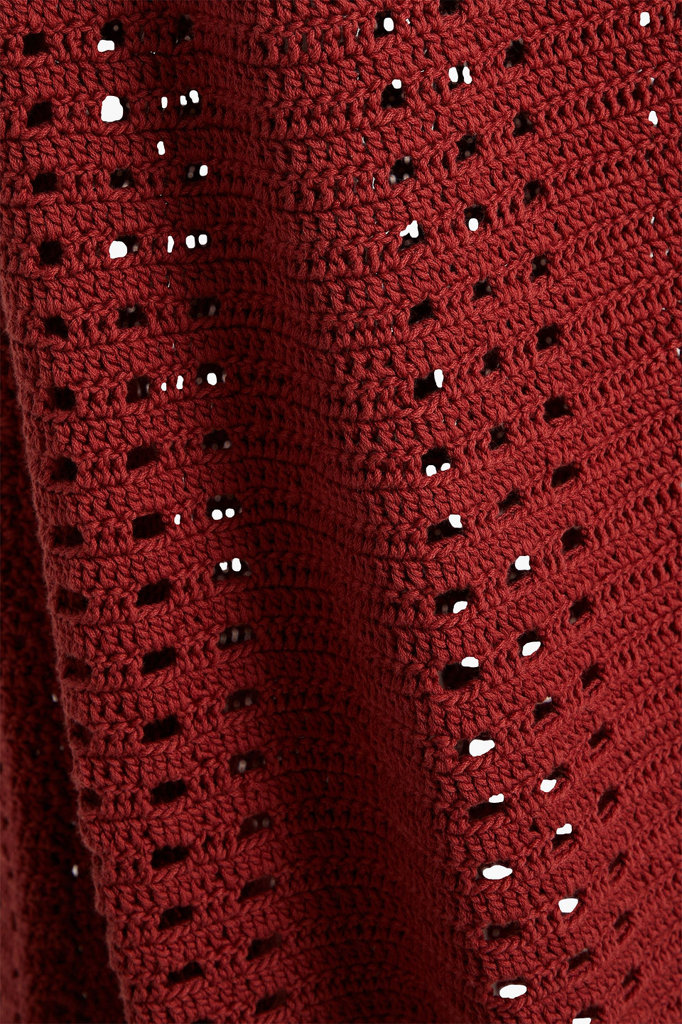 Cult Gaia Mercedes Crocheted Cotton Halterneck Midi Dress In Brick