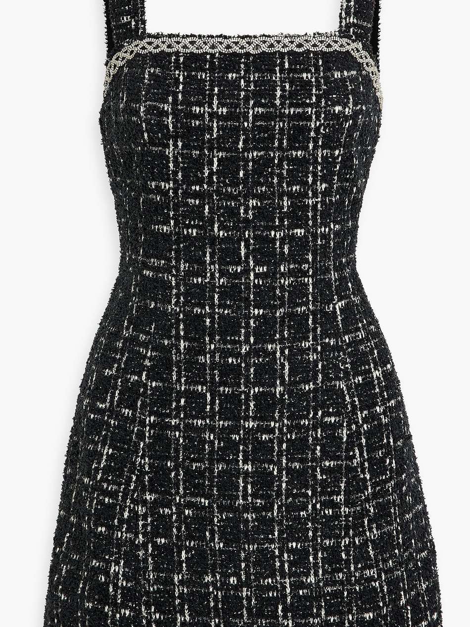 liran crystal-embellished bouclé-tweed mini dress