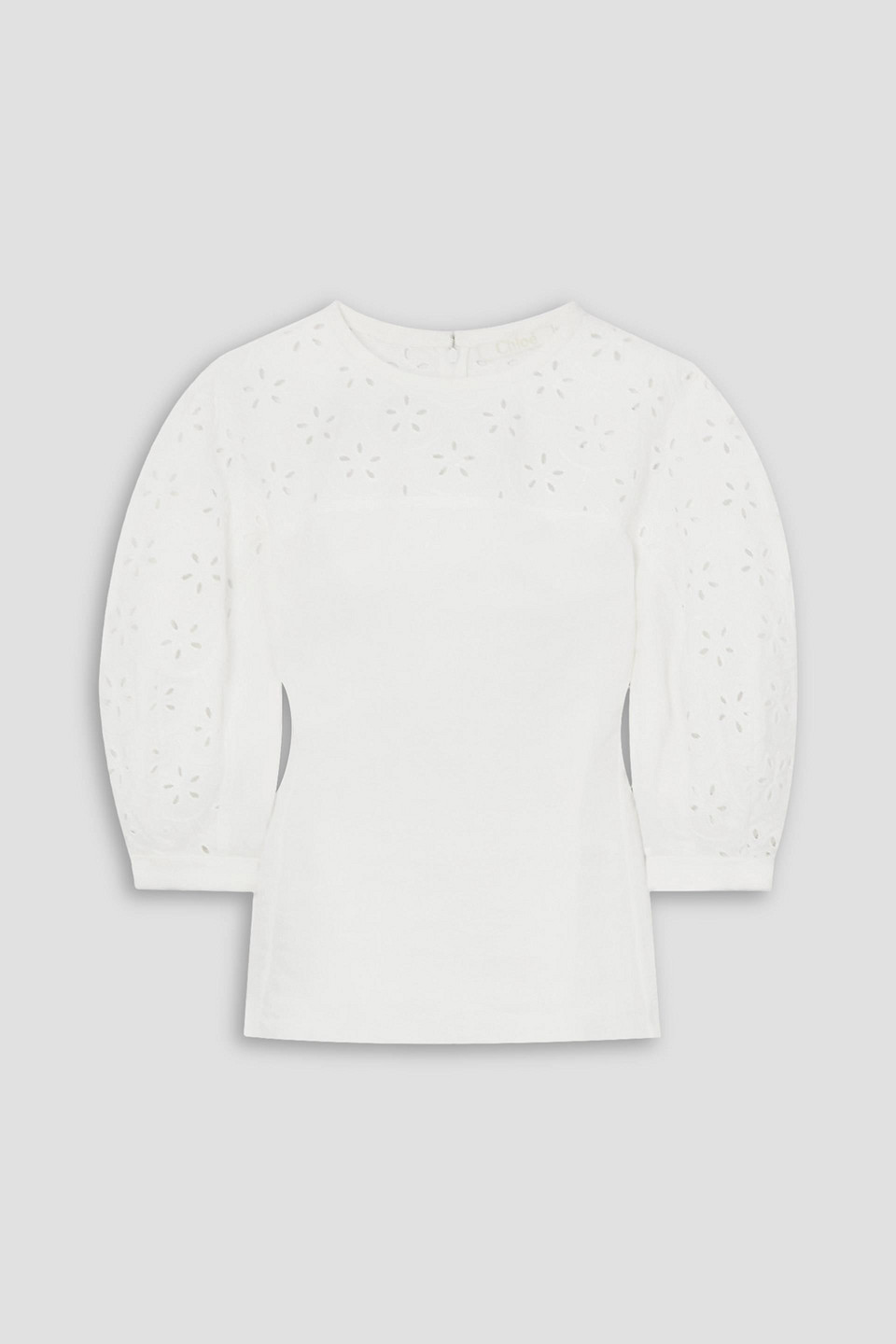Chloé - Broderie anglaise linen blouse - White - FR 34