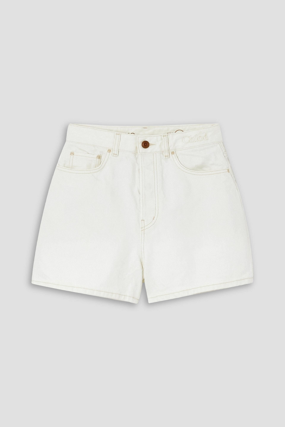Chloé Dukuno Denim Shorts In Weiss