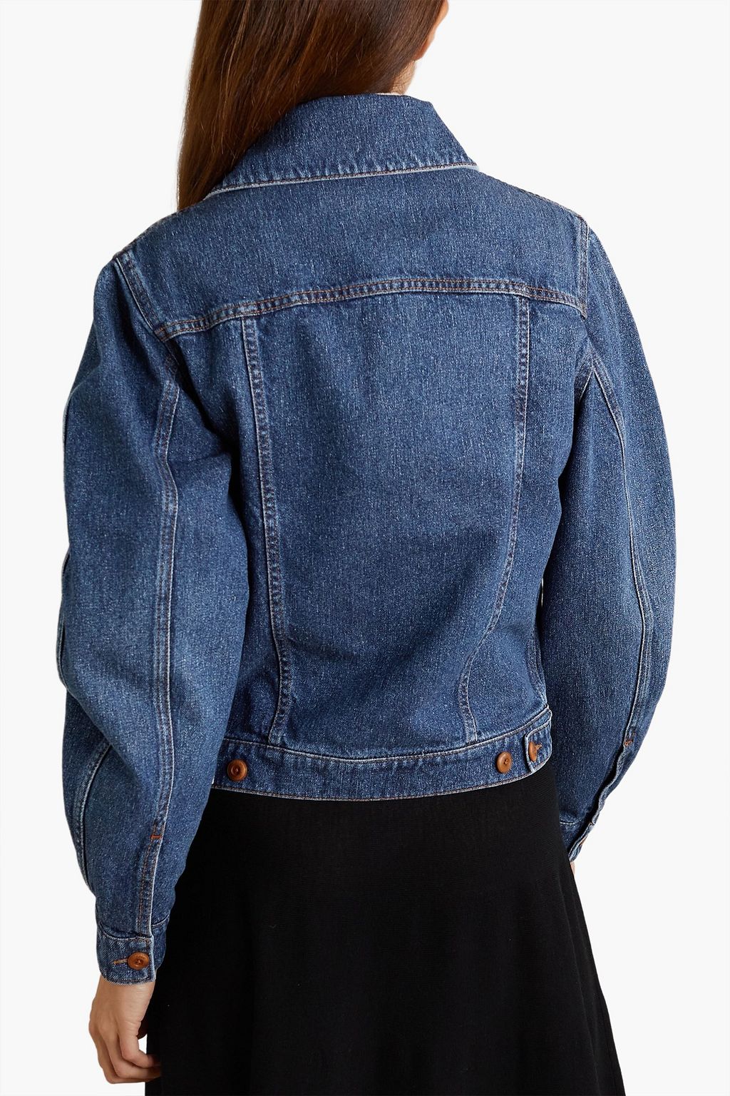 CHLOÉ Embroidered cotton and hemp-blend denim jacket