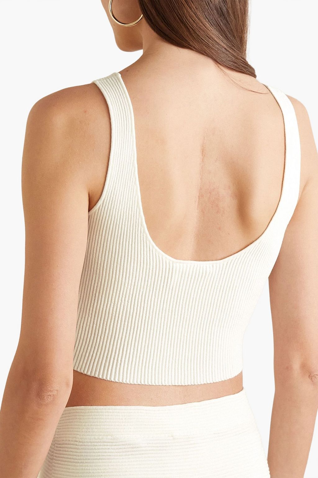 CHLOÉ Cropped ribbed wool tank
