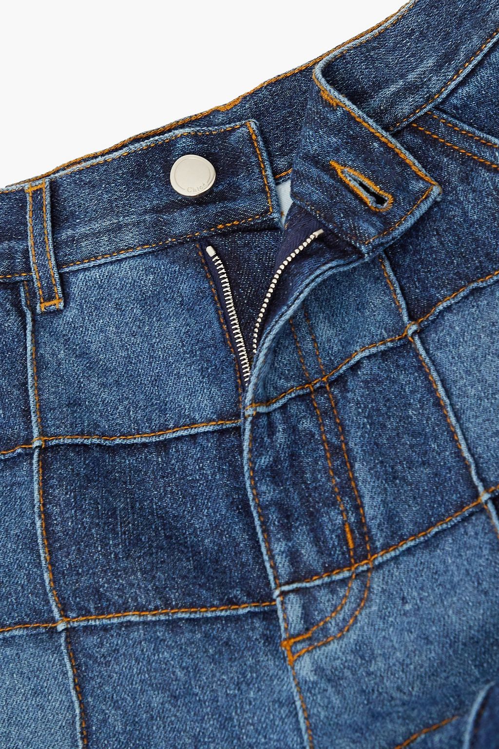 CHLOÉ Patchwork high-rise wide-leg jeans