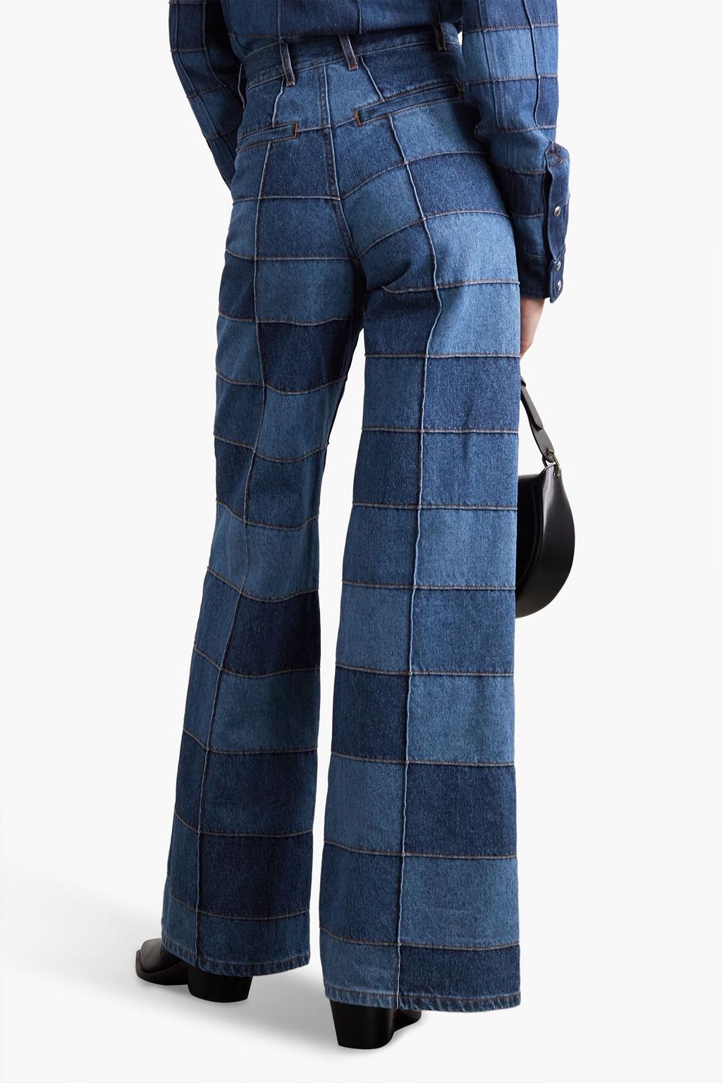 CHLOÉ Patchwork high-rise wide-leg jeans