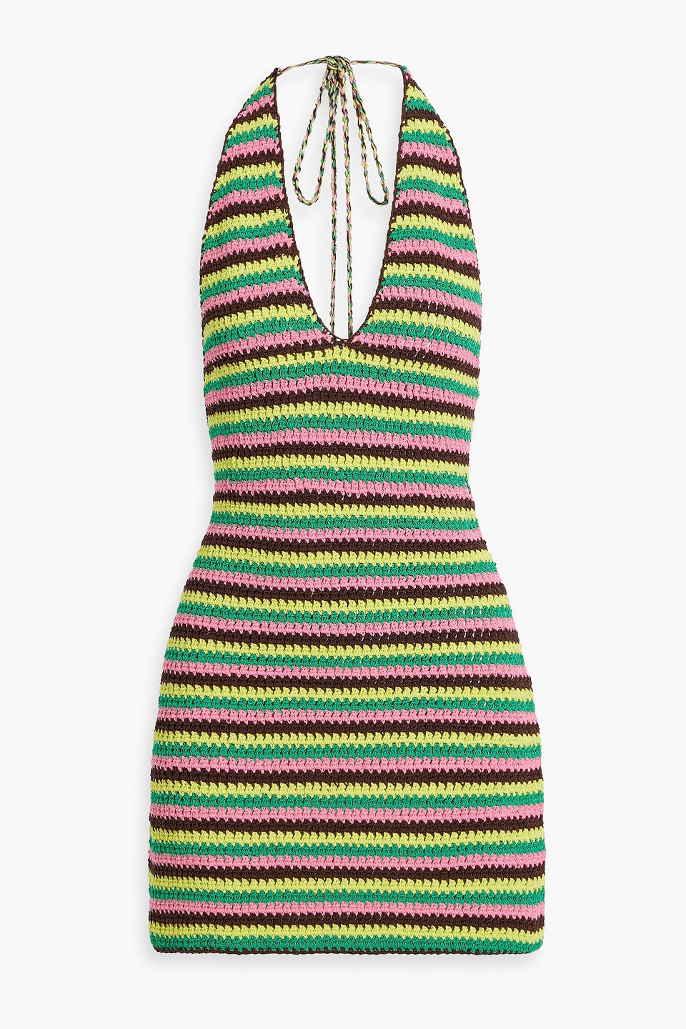 Julia Sarr-Jamois crocheted cotton-blend halterneck mini dress