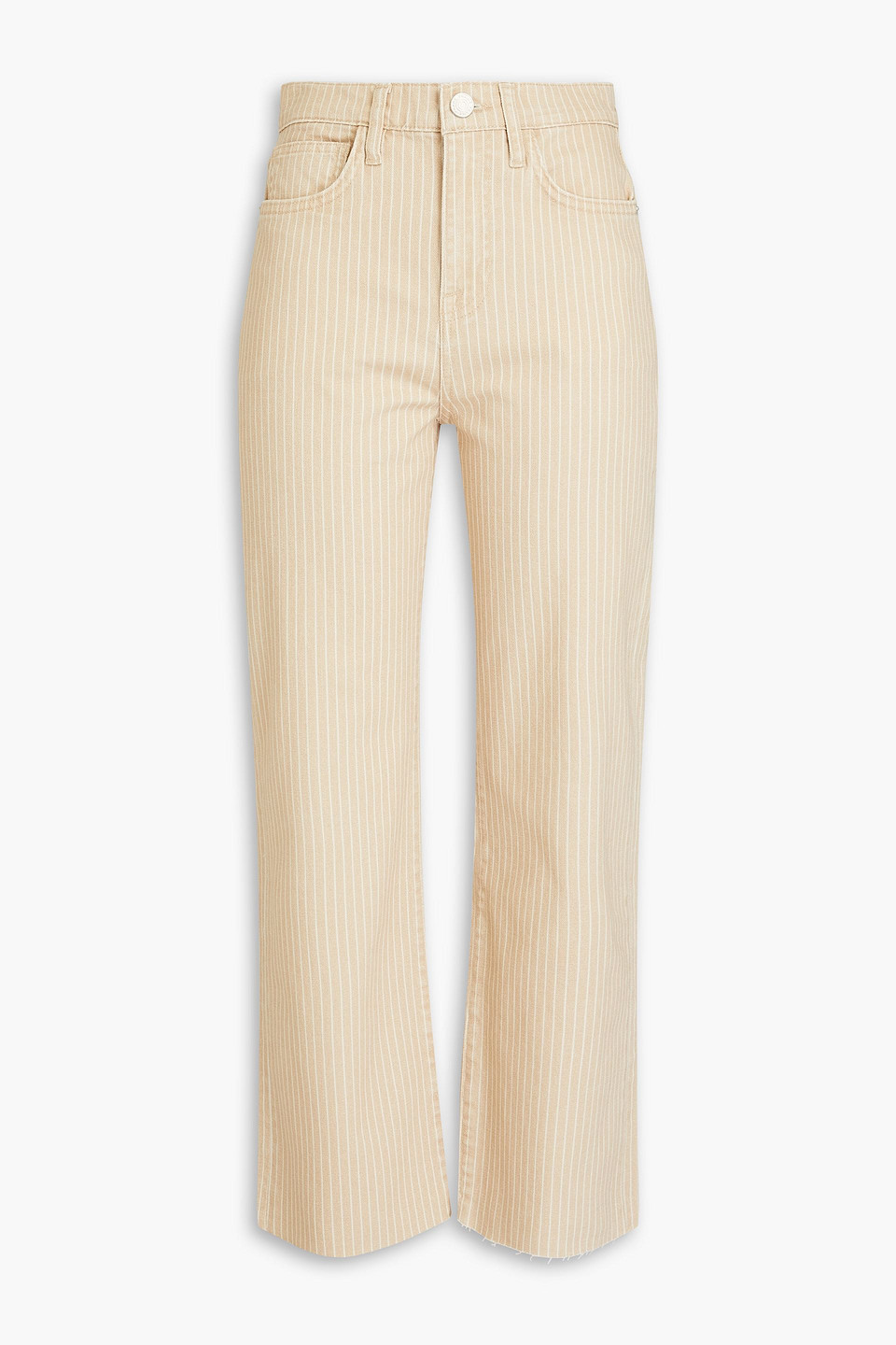 Le Jane Crop striped high-rise straight-leg jeans