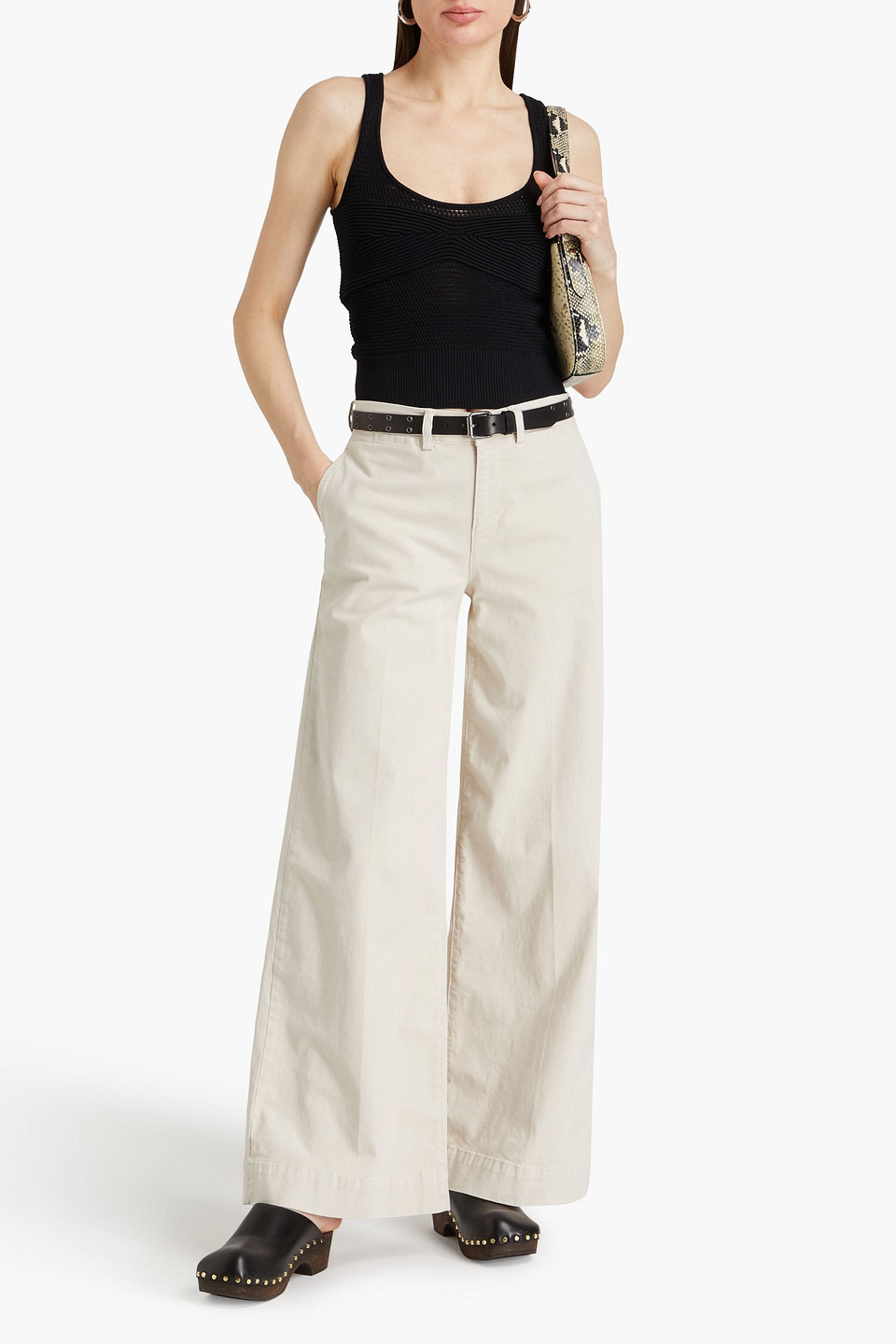 Frame Pixie Bone Wide Leg Tomboy Jean In Ecru