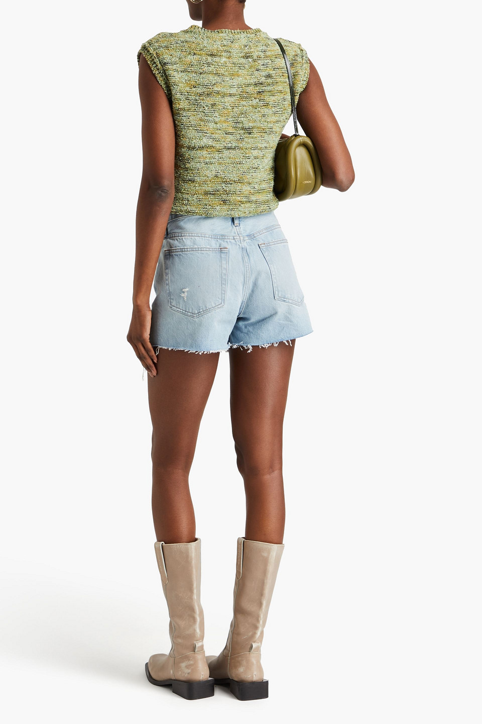 FRAME LE BRIGETTE DISTRESSED DENIM SHORTS