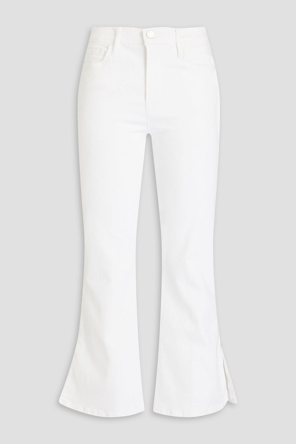 Two Tone Flare Jeans With Kick Flare Leg Mid Rise Denim Retro Inspired Paneling