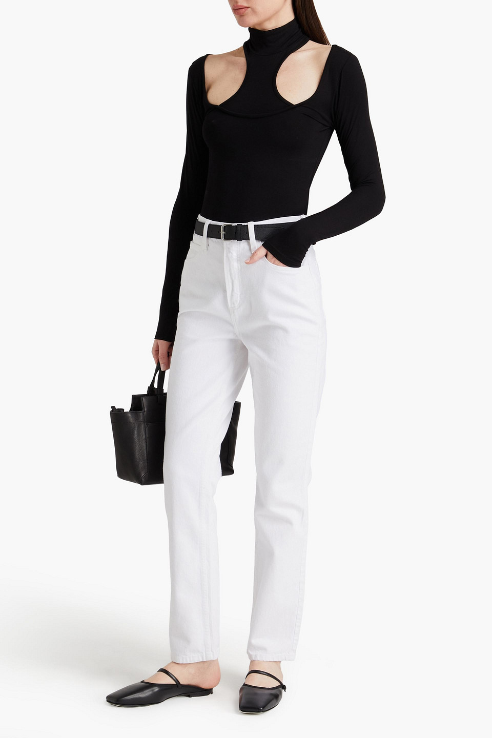 FRAME LE HIGH 'N' TIGHT HIGH-RISE STRAIGHT-LEG JEANS 