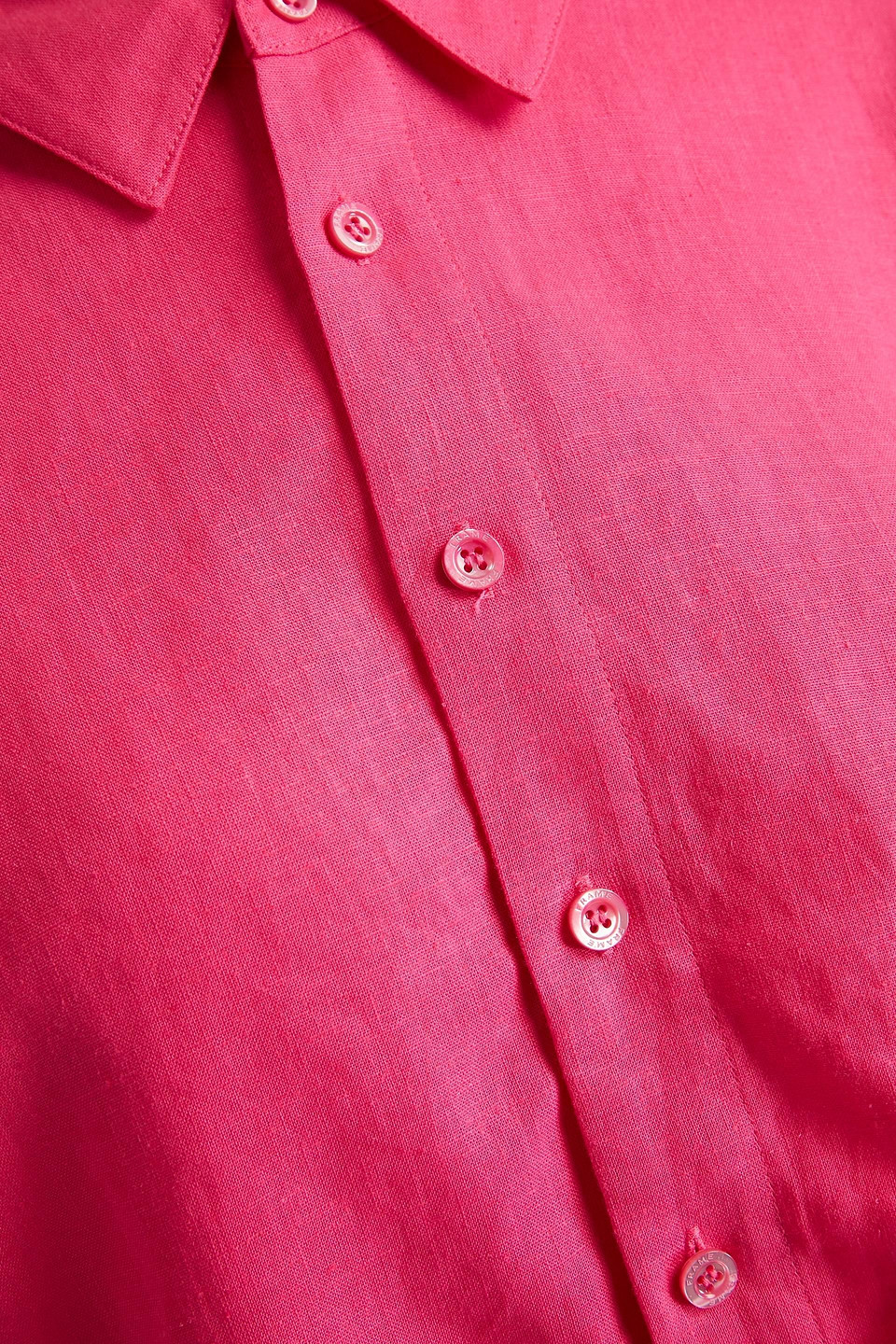FRAME CROPPED TWISTED LINEN-BLEND SHIRT