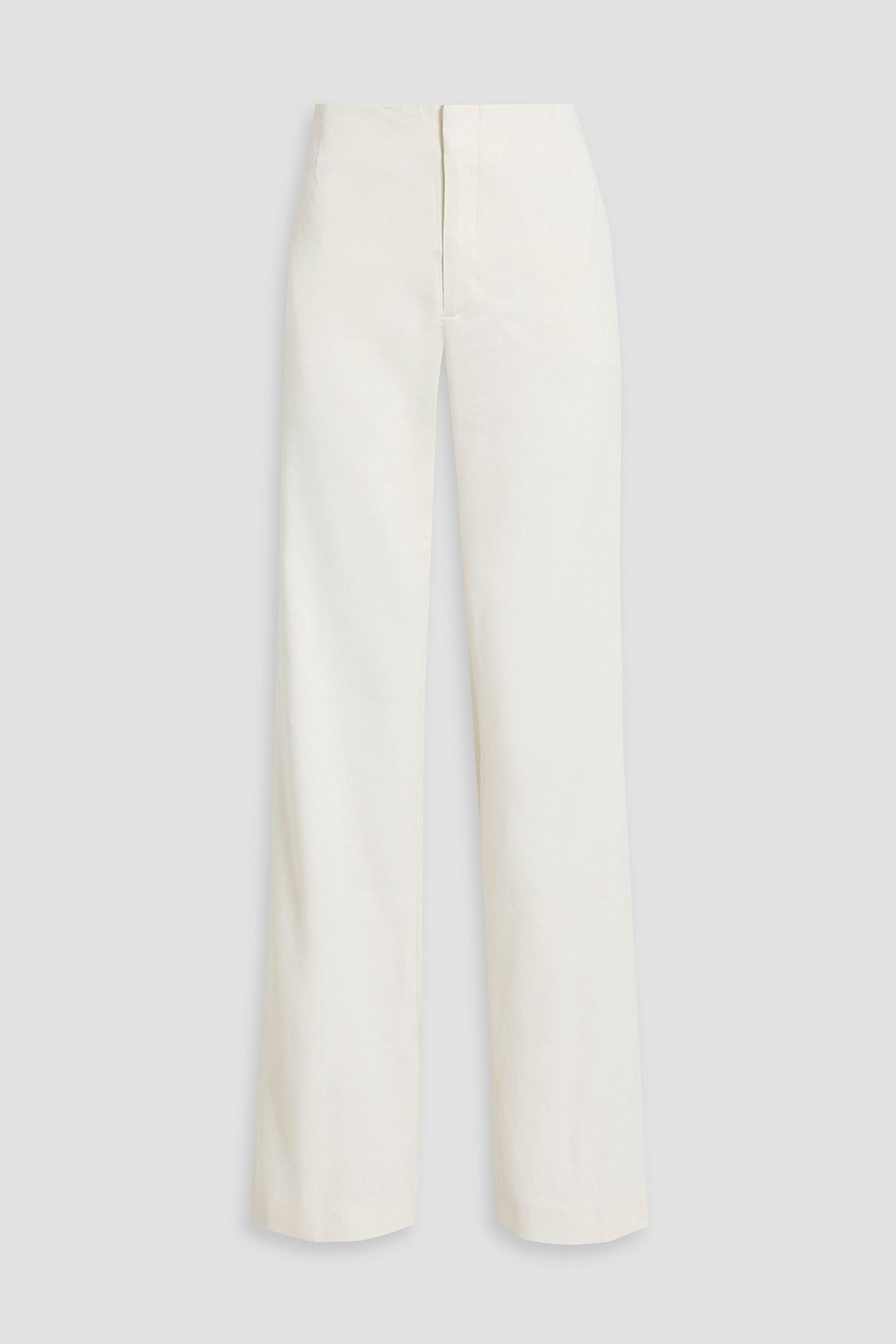 Shop Frame Linen-blend Wide-leg Pants In Cream