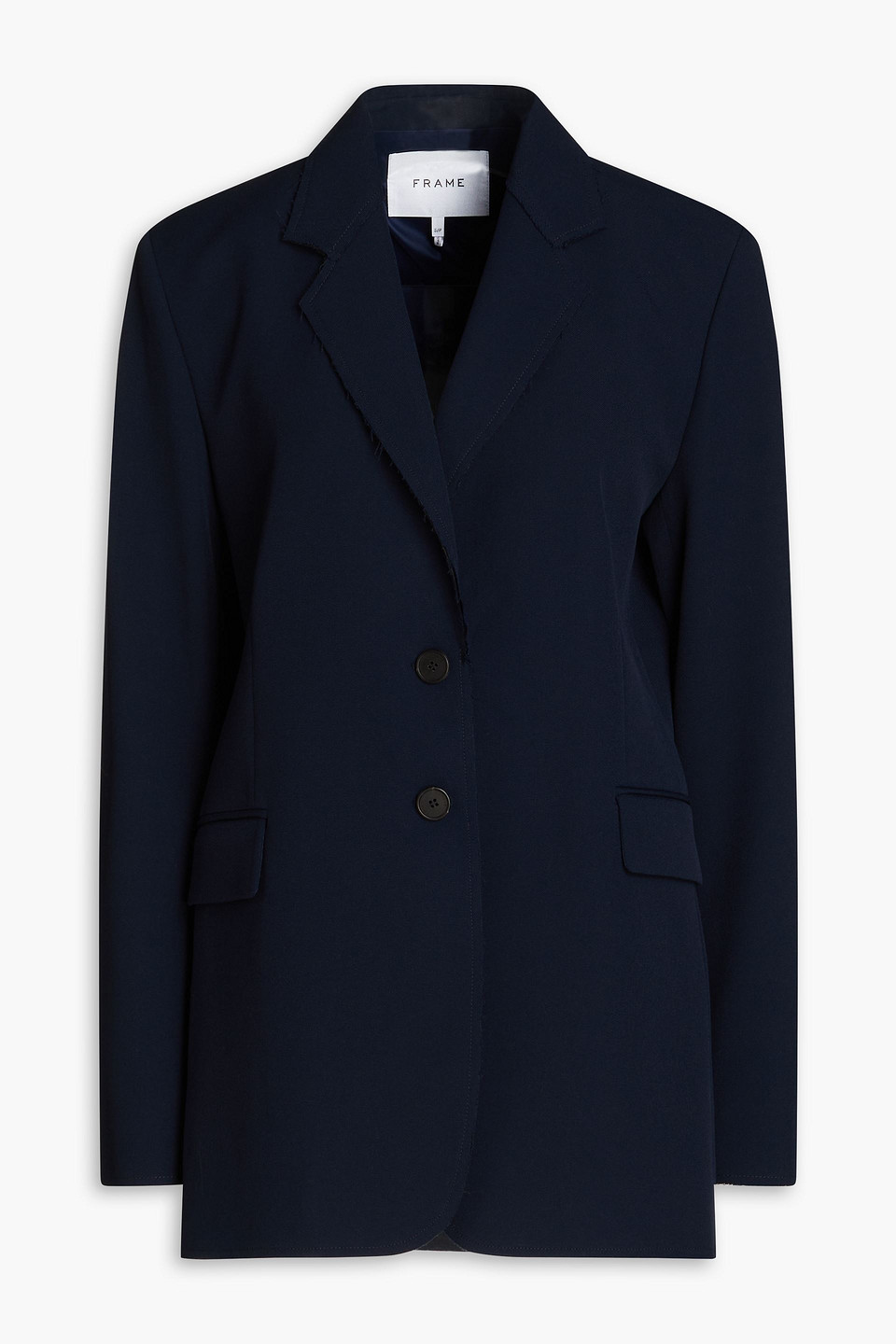 Shop Frame Woven Blazer In Navy