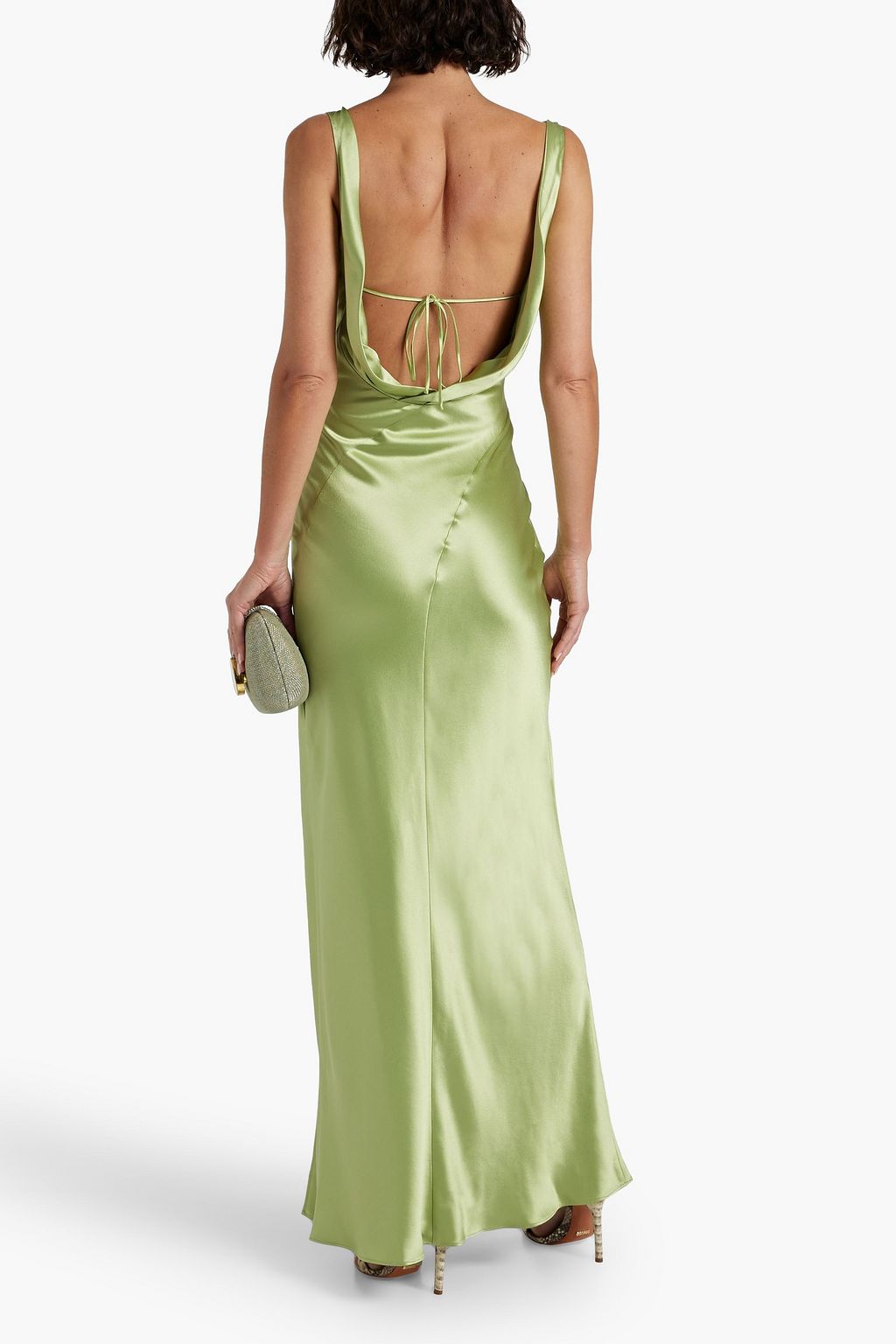 NICHOLAS Alfina draped satin-crepe maxi dress