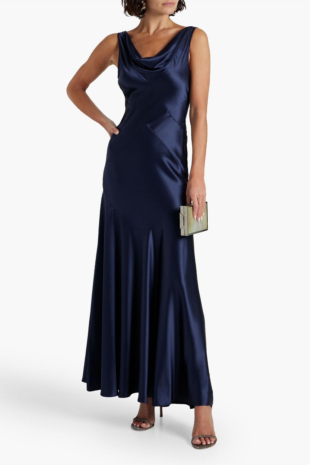 NICHOLAS Drapiertes Maxikleid aus Satin