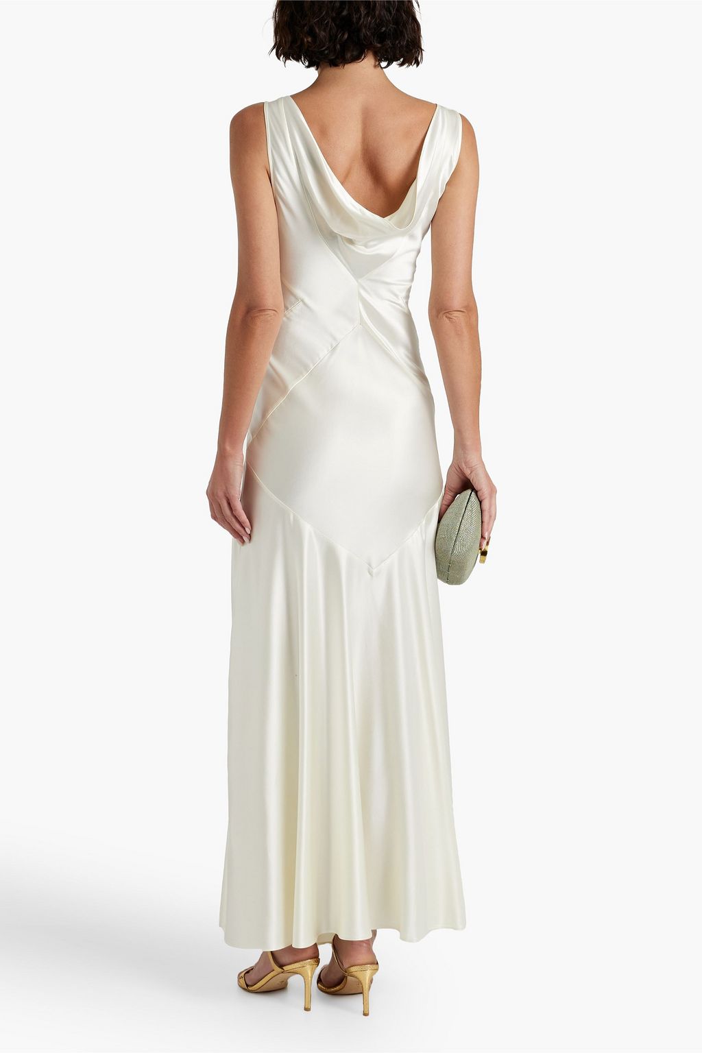NICHOLAS Senie draped satin maxi dress
