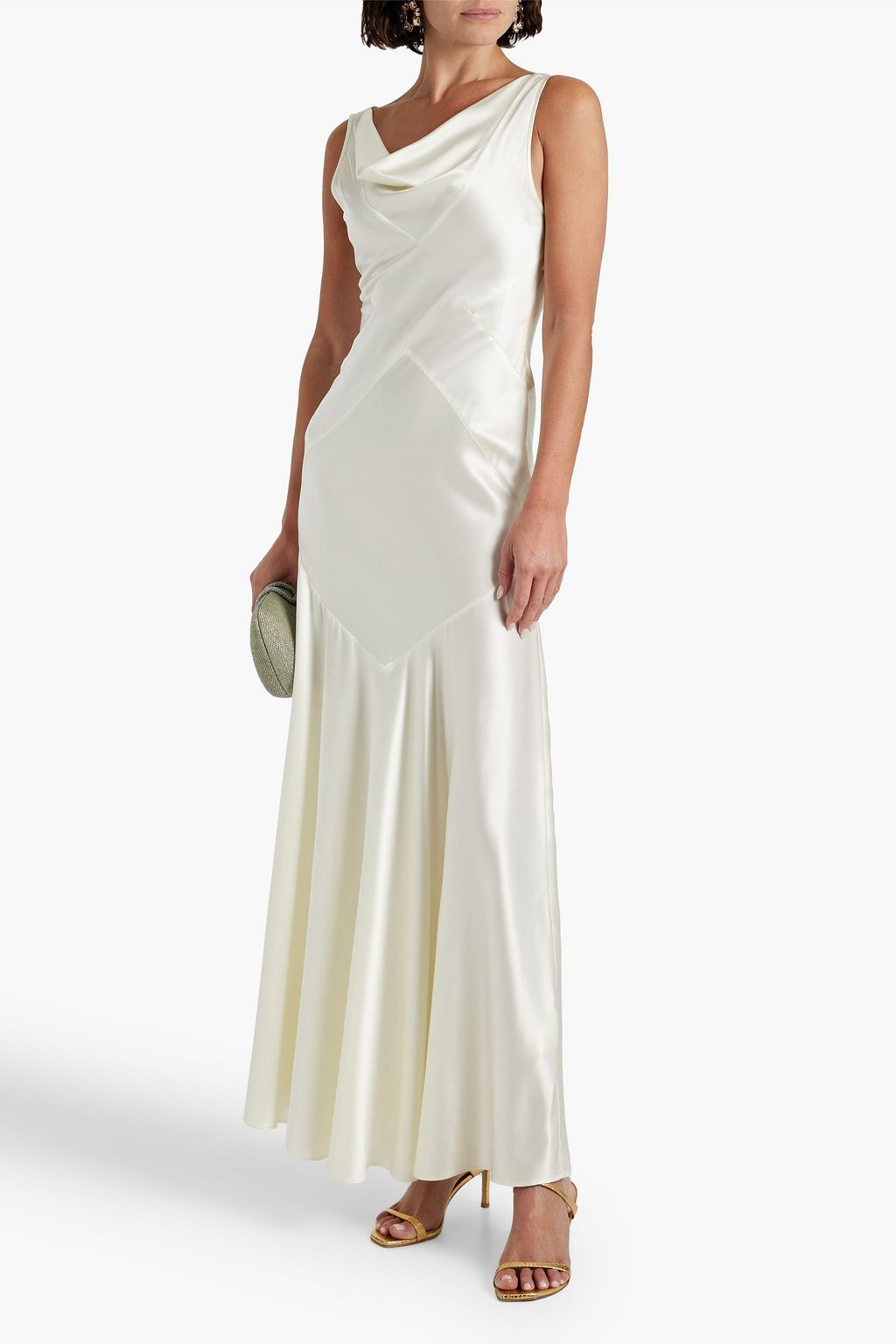 NICHOLAS Senie draped satin maxi dress