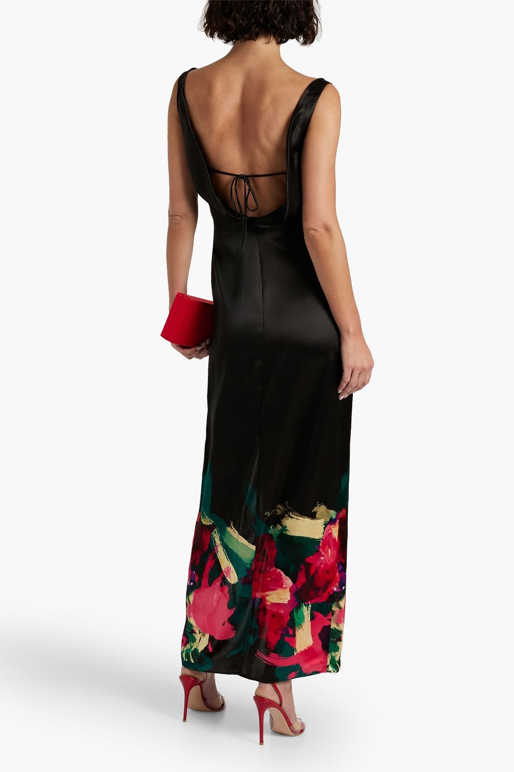 NICHOLAS Alfina draped satin-crepe maxi dress