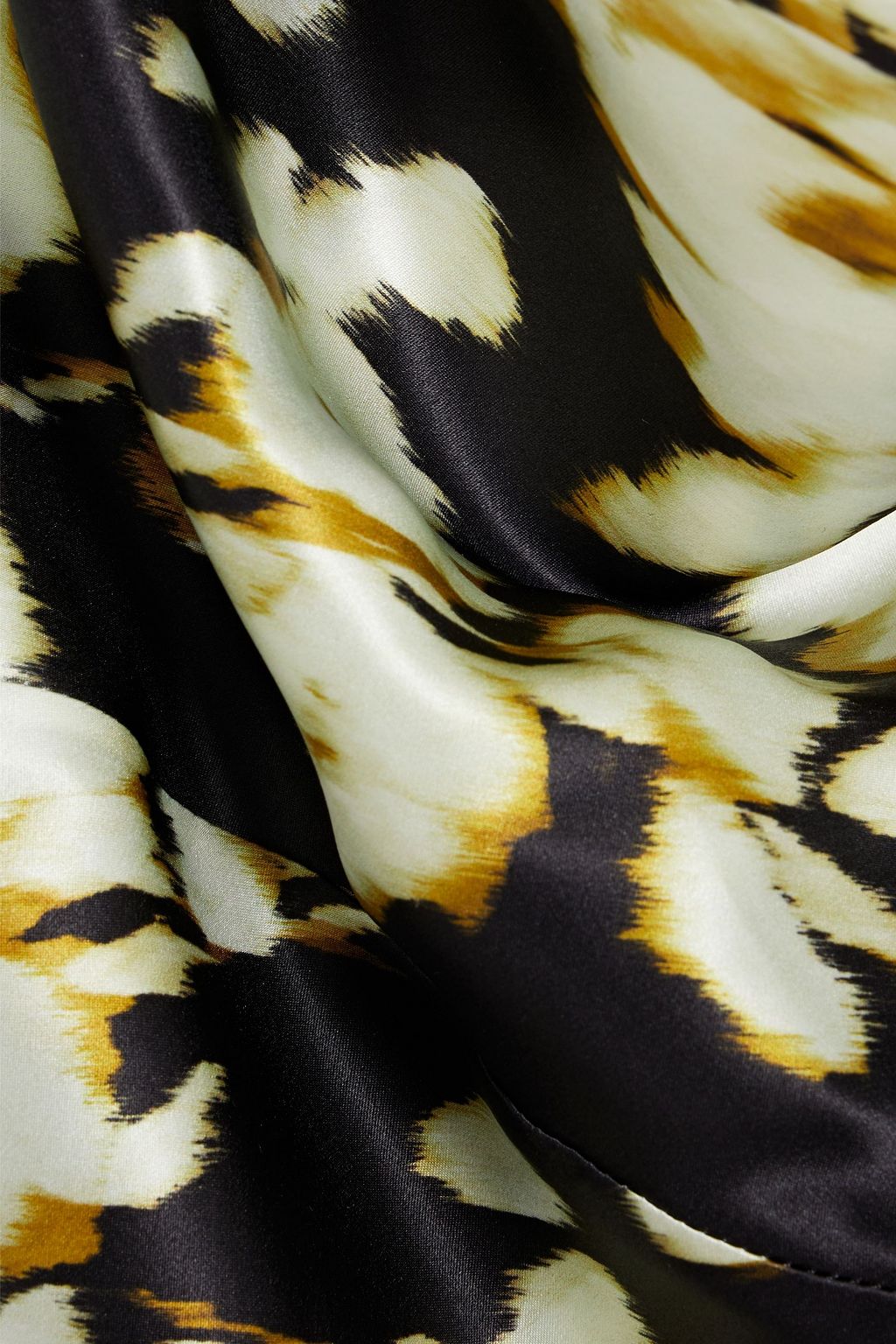 NICHOLAS Draped printed silk-satin mini dress
