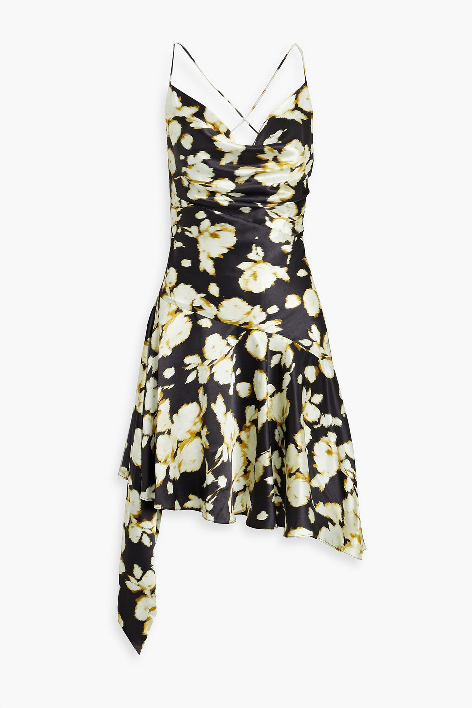 Nicholas Floral-print Silk Dress In Black