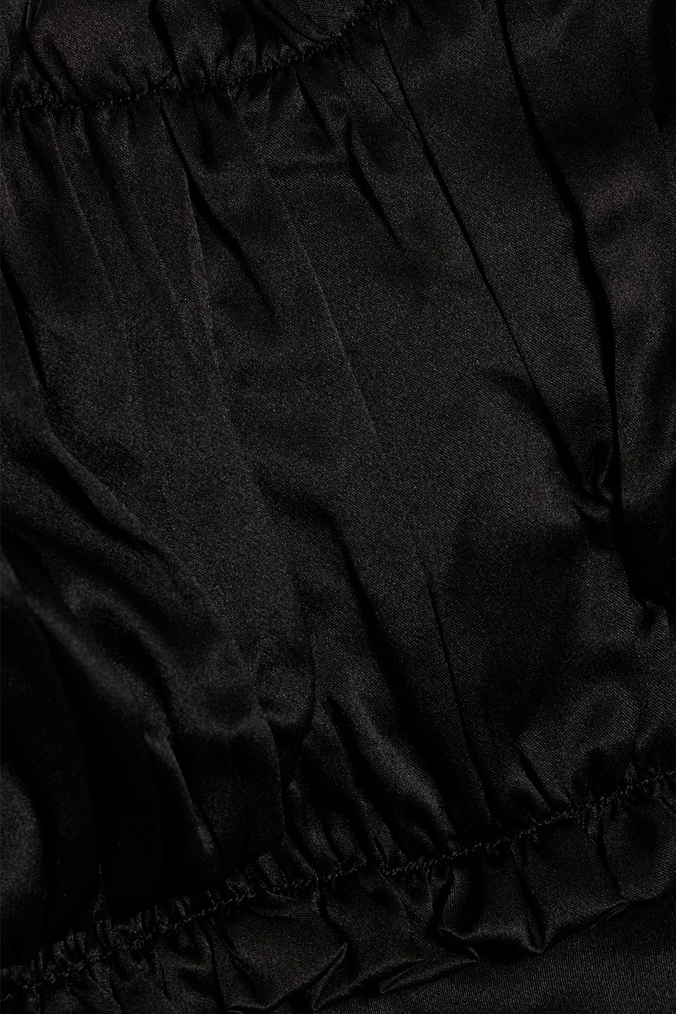 Nicholas Babba Gathered Silk-satin Midi Dress In Black