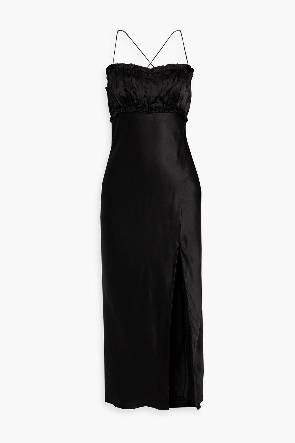 NICHOLAS Babba gathered silk-satin midi dress | THE OUTNET