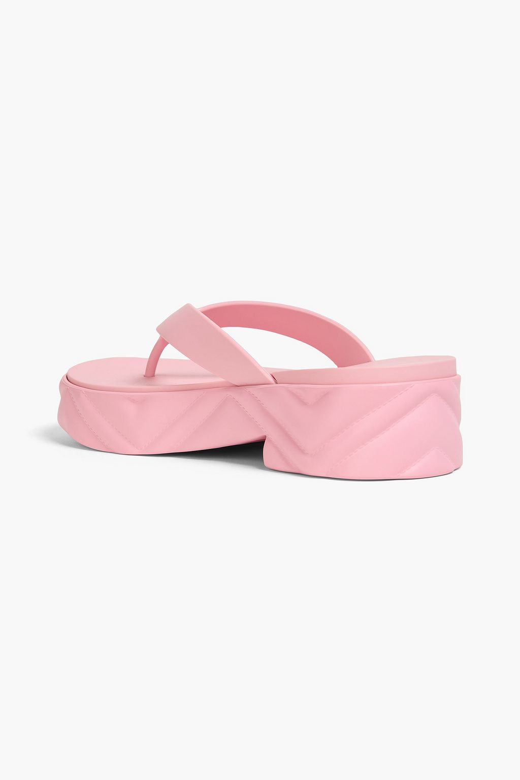 GUCCI 엠보싱 디테일 고무 플랫폼 샌들