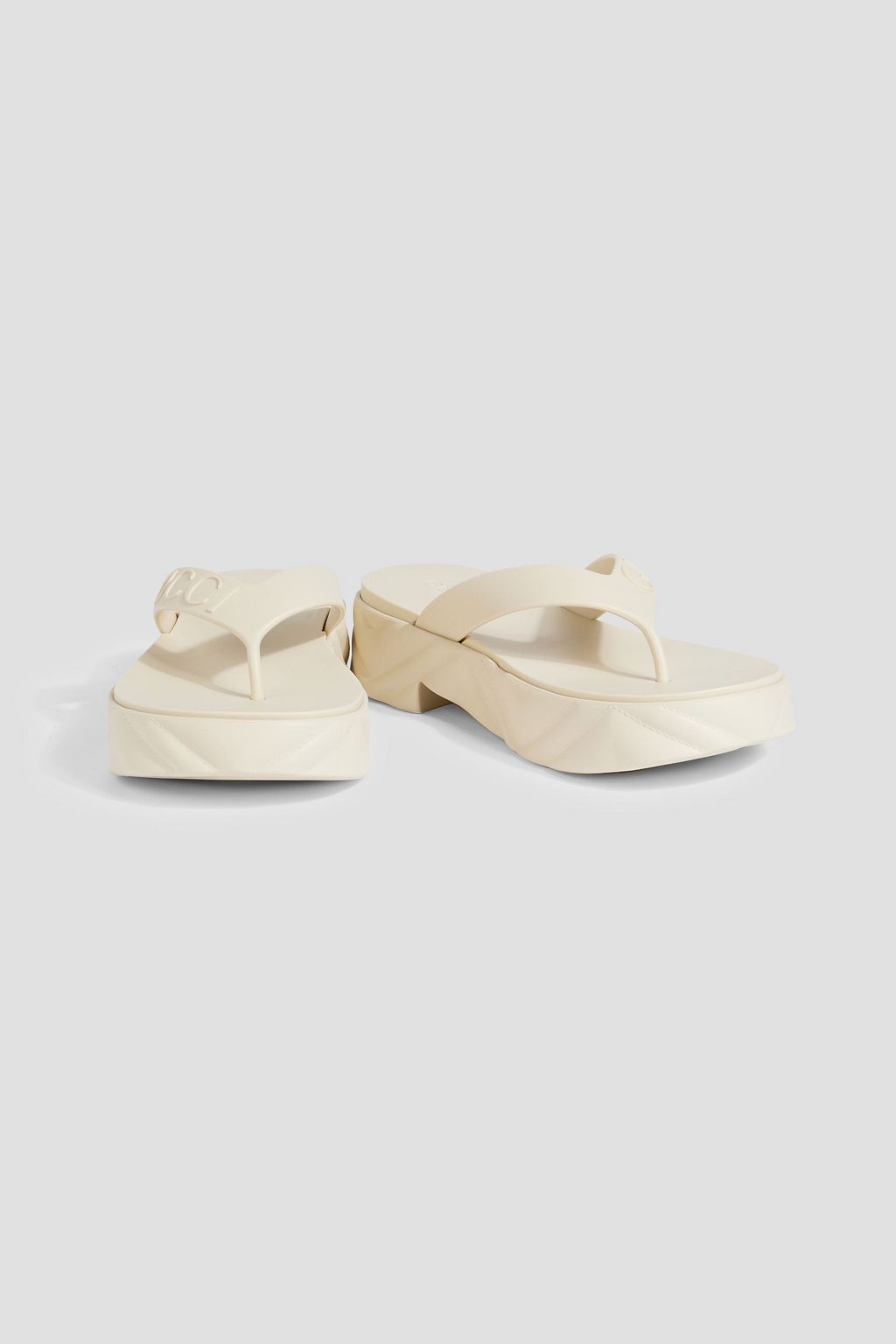 GUCCI Embossed rubber platform sandals