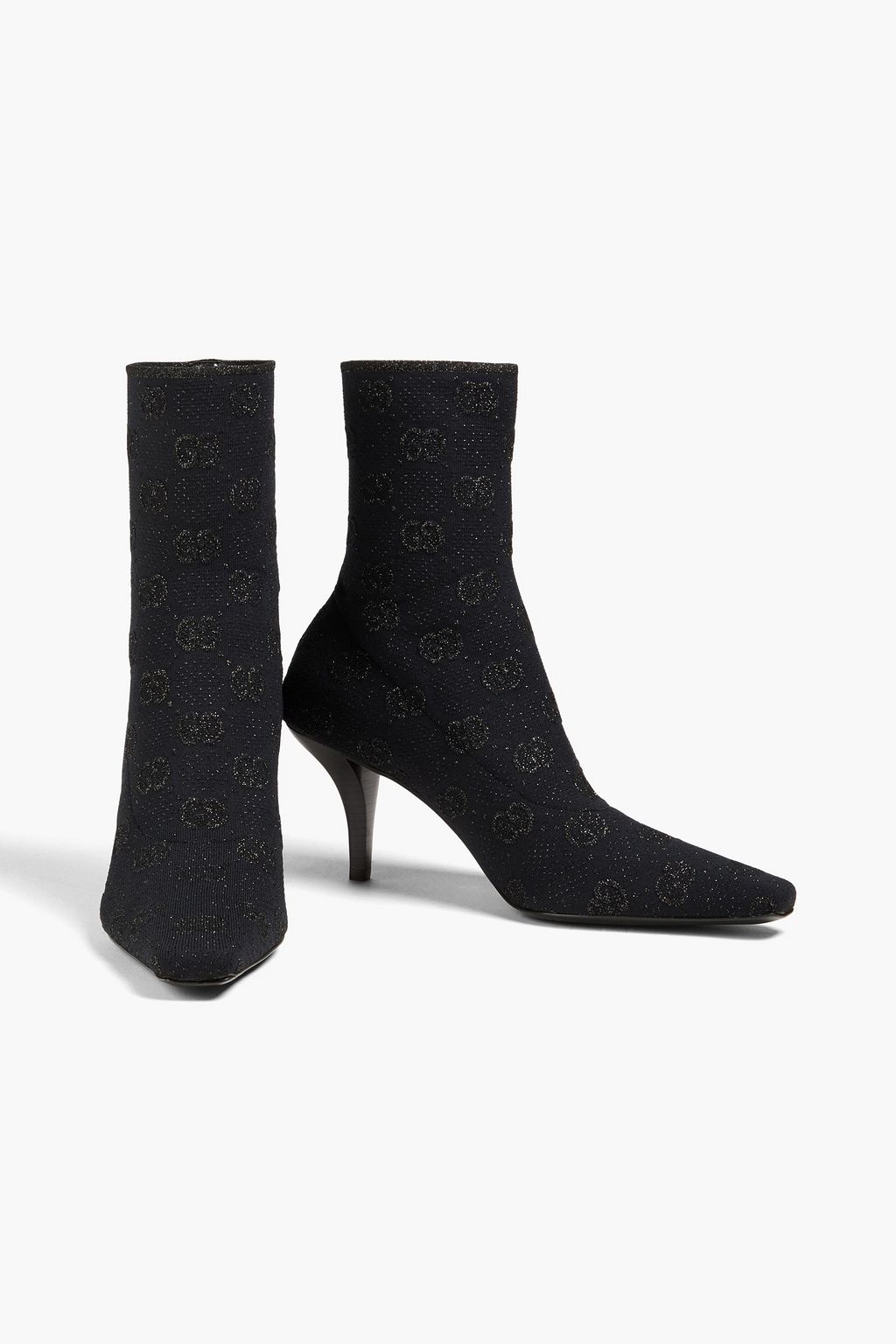 GUCCI Metallic jacquard sock boots