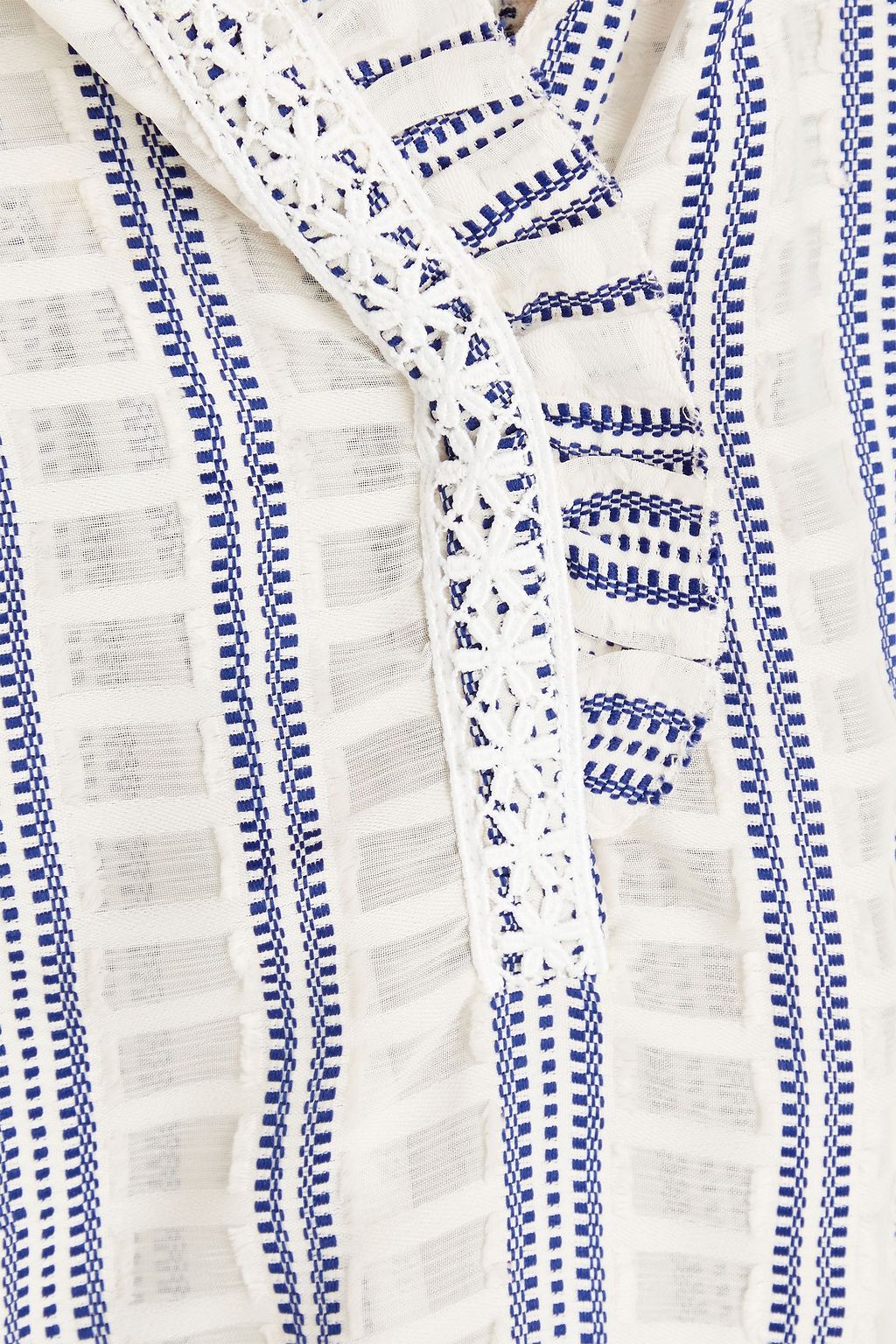 SANDRO Ruffled fil coupé jacquard top